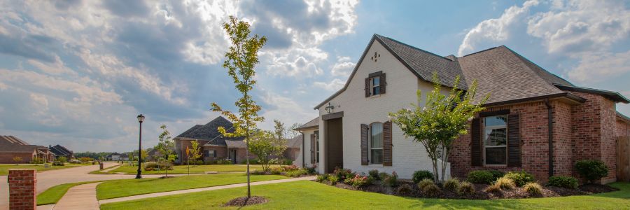 Image of a newly built house on the market to signify a real estate business plan