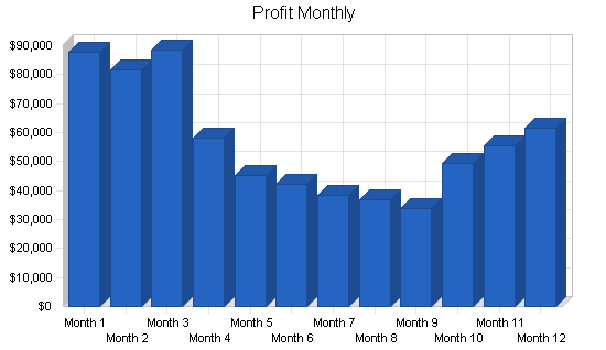 Construction manufacturer business plan, financial plan chart image